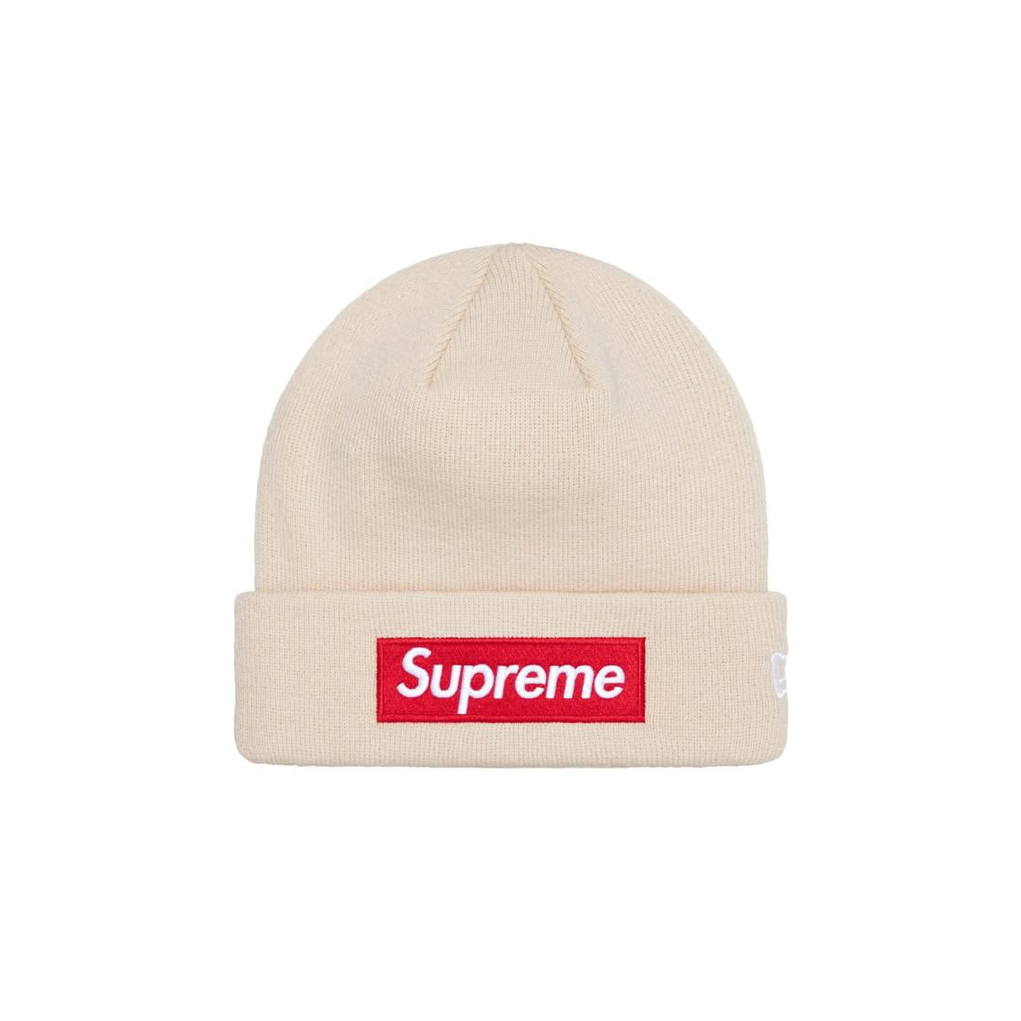 Supreme New Era Box Logo Beanie Stone Ivory Unisex