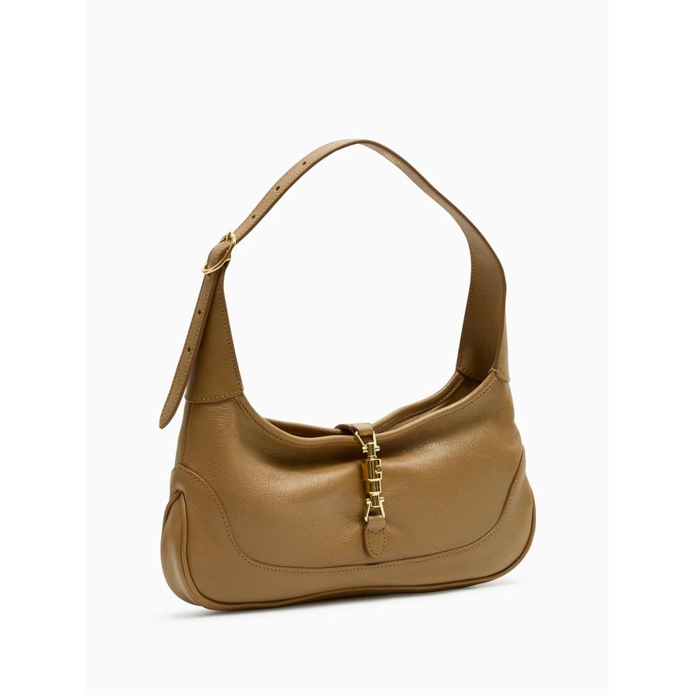 GUCCI Jackie Medium Shoulder Bag Brown Leather
