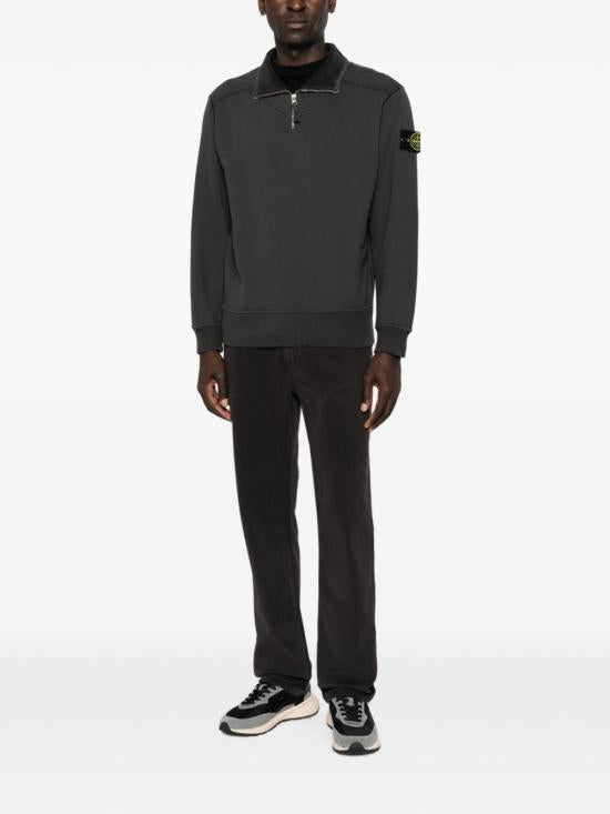 STONE ISLAND Lead Gray Long Sleeve Sweatshirt