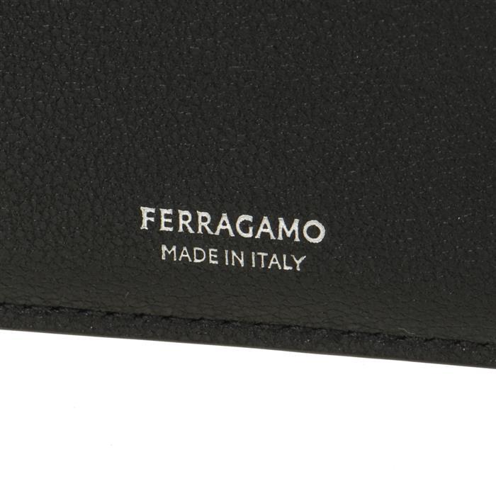 Ferragamo Monogram Bifold Wallet Men’s Leather Black