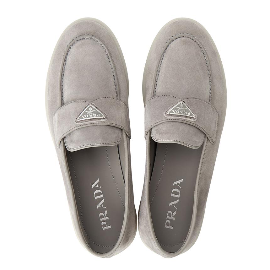 PRADA Black Leather Penny Loafers for Men