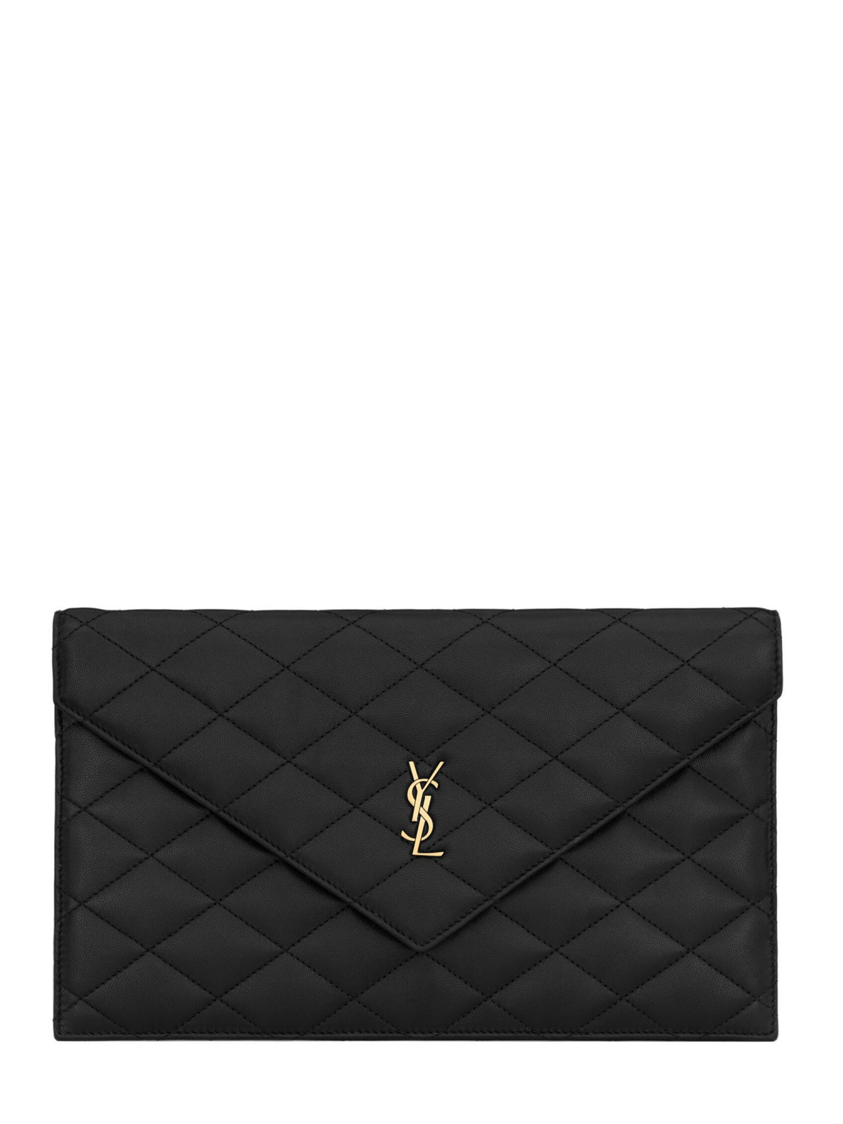 Saint Laurent Black Leather Clutch Bag