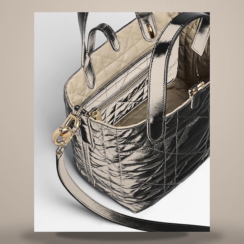 DIOR Two-Tone Black Trench Reversible Vertical Tote Bag Small Cal M2880ODYQ M03C