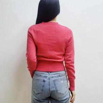 DIESEL Pink Cutout Logo Knit Sweater for Women