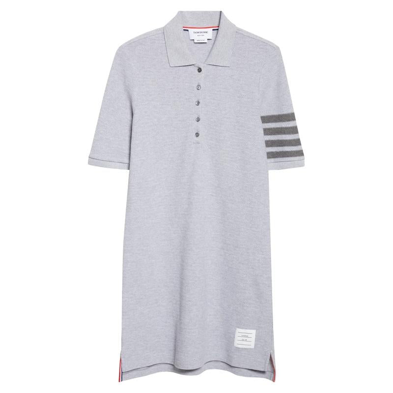 THOM BROWNE 4-Bar Women’s Polo Mini Dress Gray Cotton