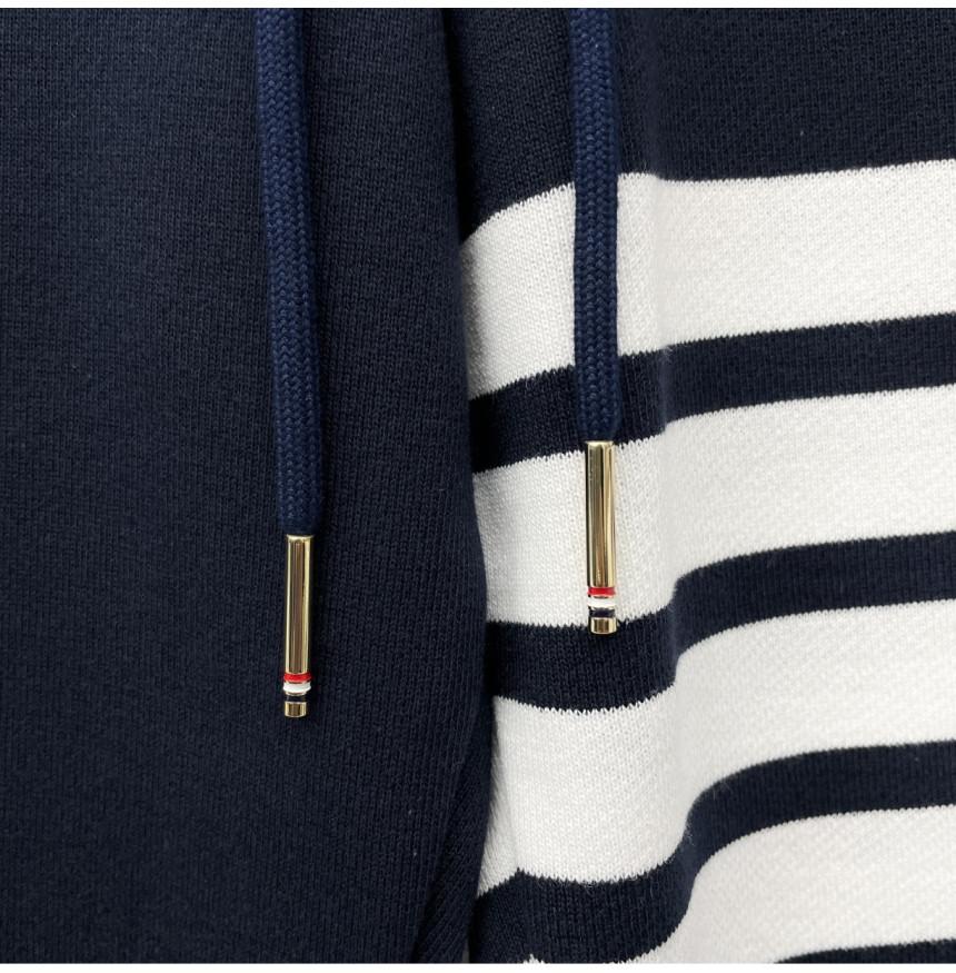 THOM BROWNE Armband Cotton Sweatpants Joggers Navy Men
