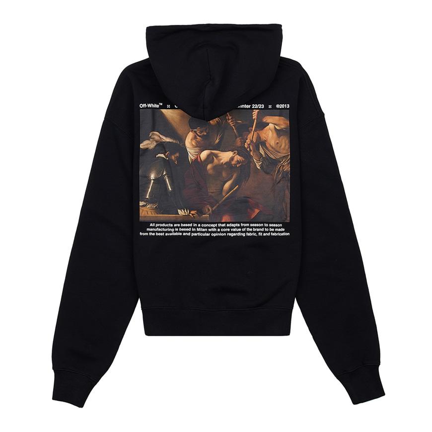 OFF WHITE Men's Caravaggio Crowning Print Hoodie OMBB037C99FLE0071001