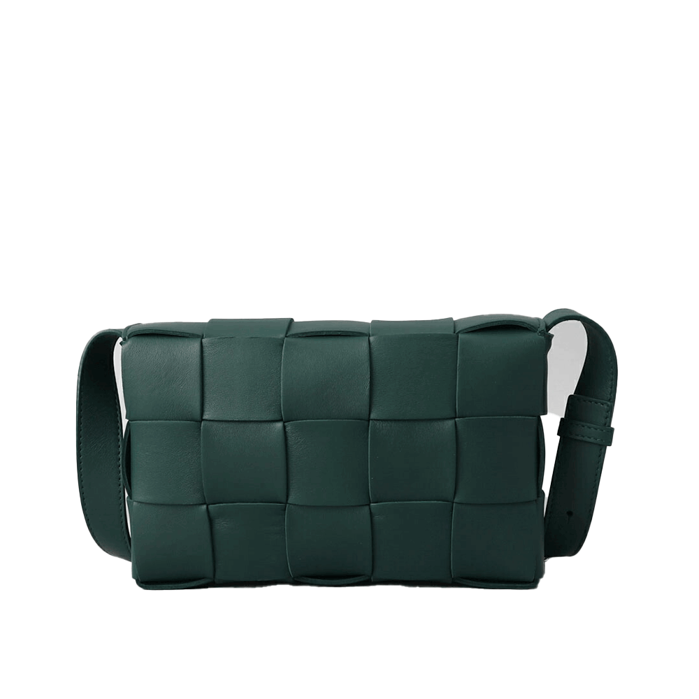 Bottega Veneta Cassette Crossbody Bag Green Leather Women’s