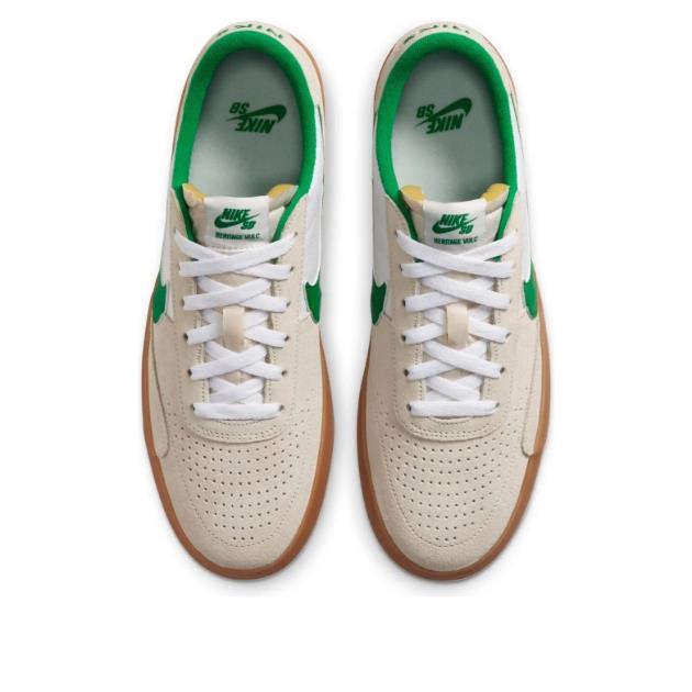 Nike SB Heritage Vulc White Lucky Green Low-Top Sneakers