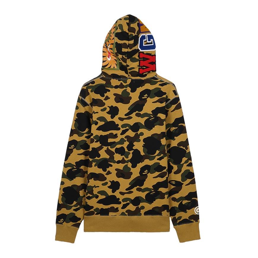 BAPE First Camo Shark Full Zip Hoodie Yellow Men’s 001 ZPM 301007 MYEL