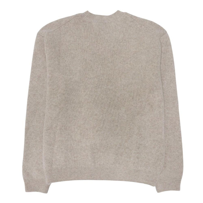 Maison Kitsune Dressed Fox Intarsia Crewneck Wool Sweater Men Gray
