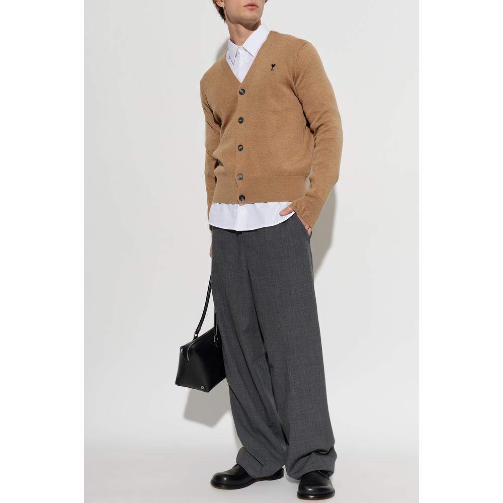 AMI Merino Wool Men’s Cardigan Black