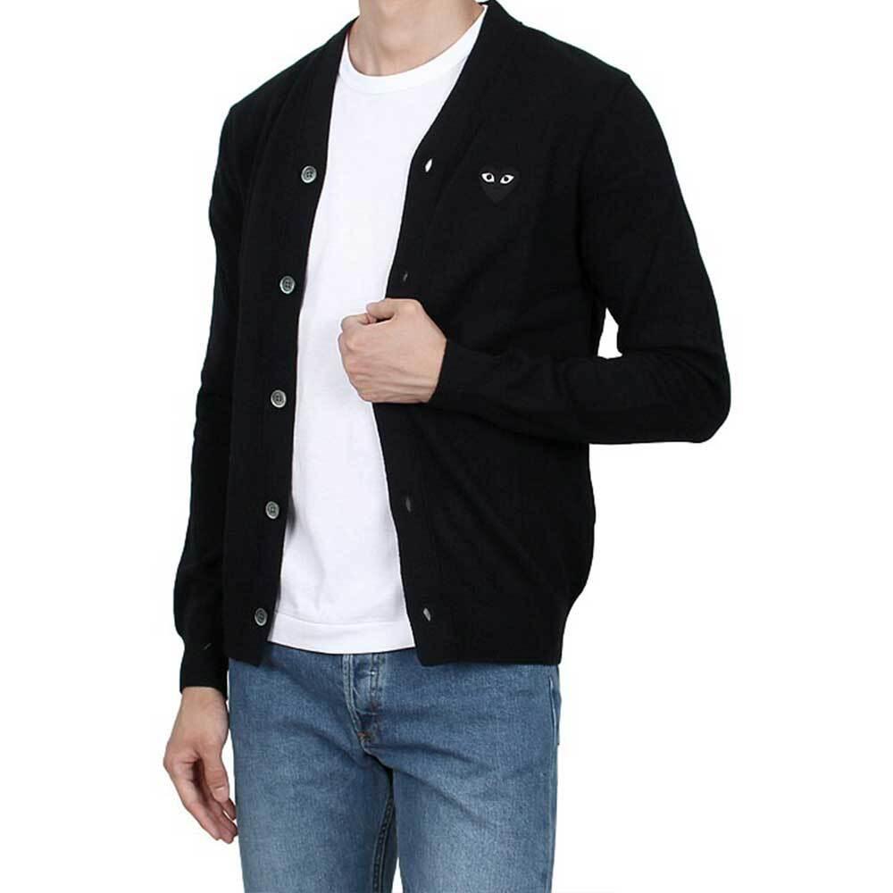 Comme des Garcons Black Heart Unisex Black Knit Cardigan