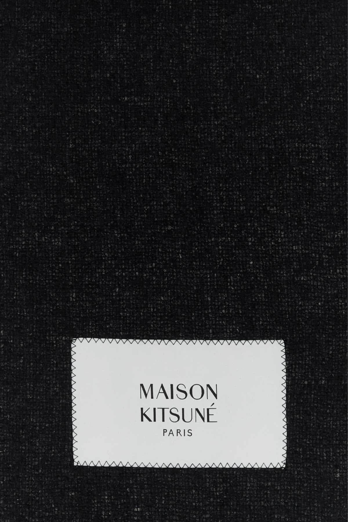 Maison Kitsune Wool Scarf Gray Men’s Scarf