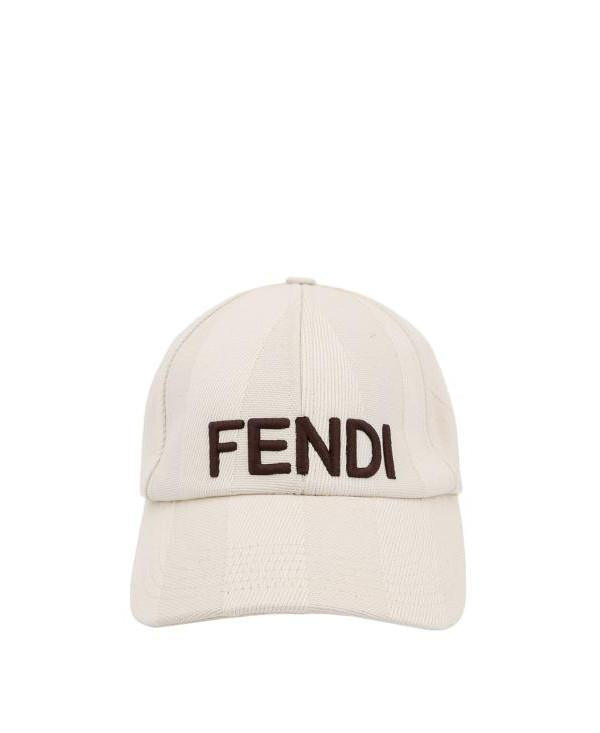 FENDI Beige Pequin Canvas Baseball Cap