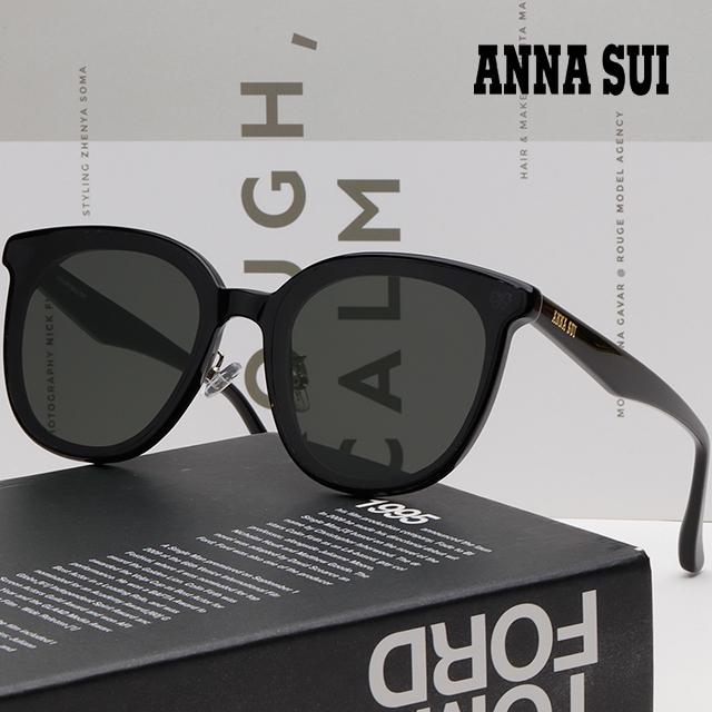 Anna Sui Black Acetate Asian Fit Unisex Sunglasses AS2210KS 001