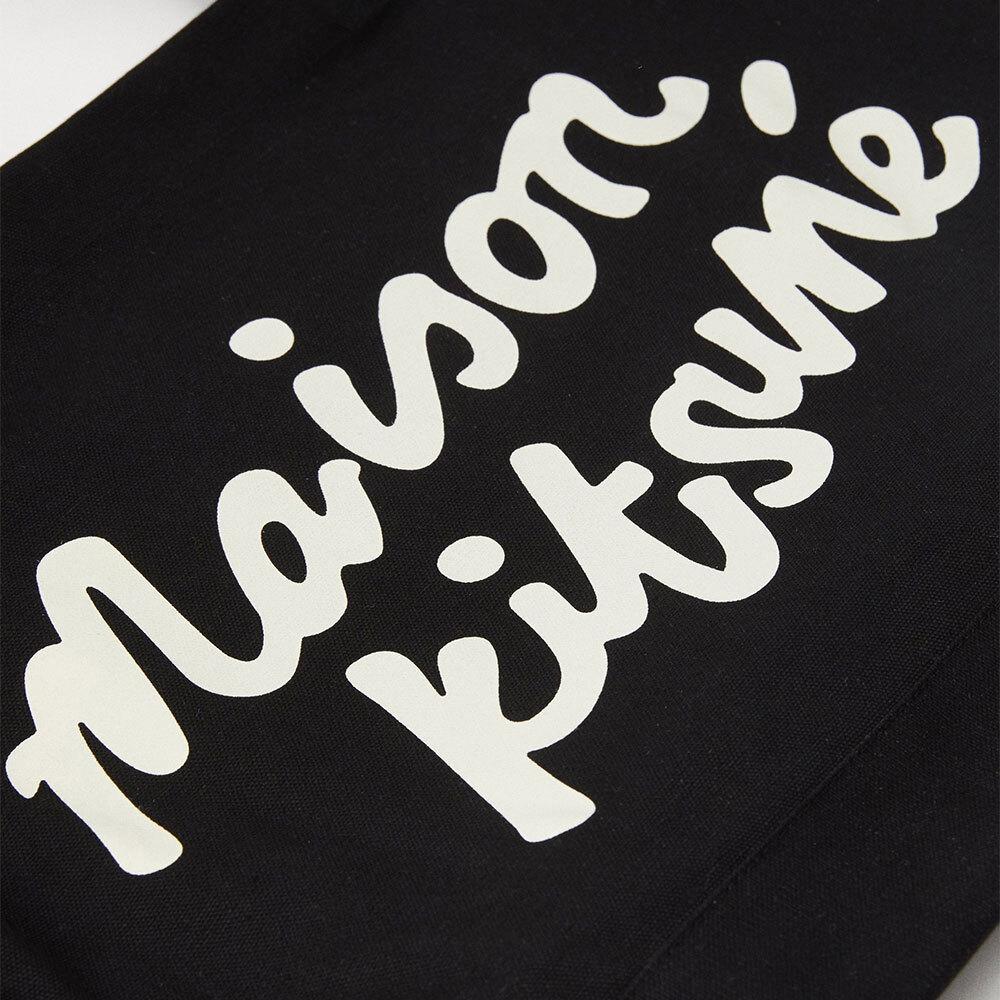 Maison Kitsune Handwriting Logo Canvas Tote Bag Eco Bag PW05124 WW9042 P199