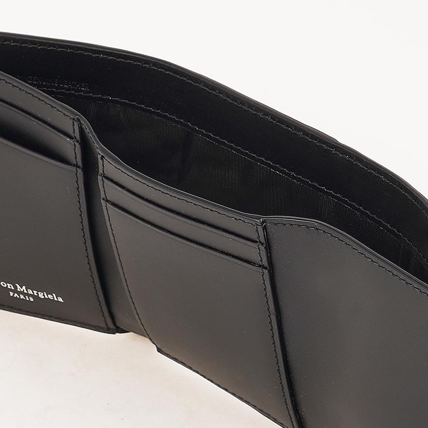 Maison Margiela Unisex Leather Four-Stitch Bifold Wallet Black