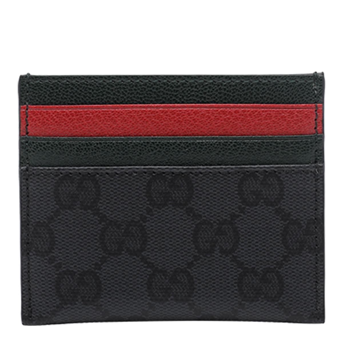 GUCCI Black Leather Card Holder Wallet for Men