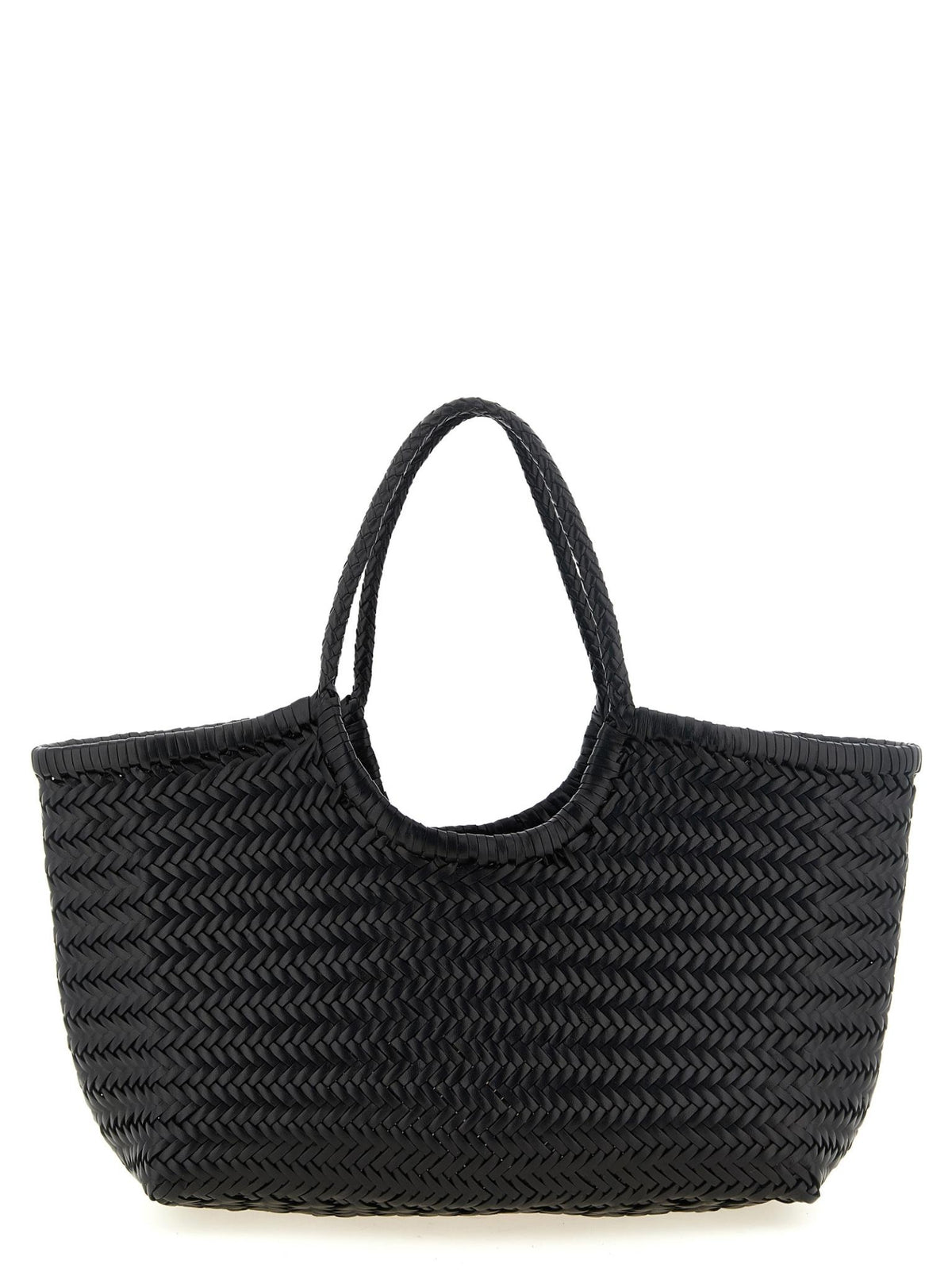 Dragon Diffusion Black Woven Leather Shoulder Bag