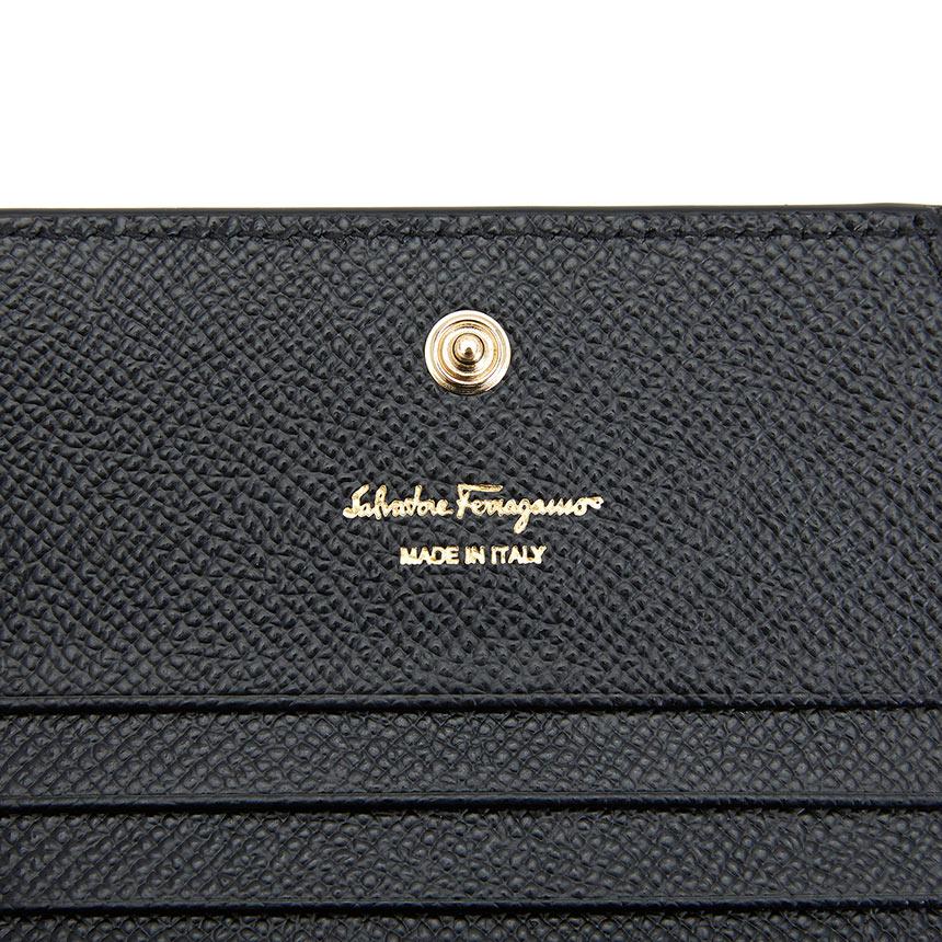 Ferragamo Vara Bow Leather Bifold Wallet Black Women’s