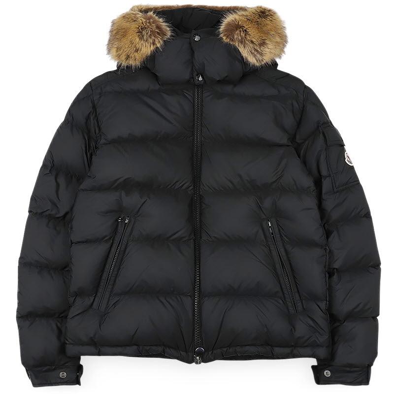 Moncler Men’s Mayaf Fur Hood Down Puffer Jacket Black