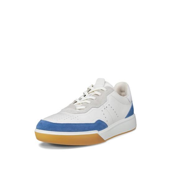 ecco Federal Blue White Leather Sneakers for Men