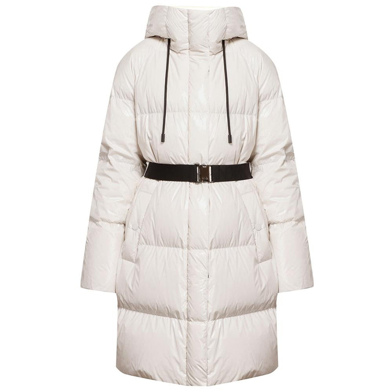 Max Mara Belted Hooded Puffer Jacket Ivory