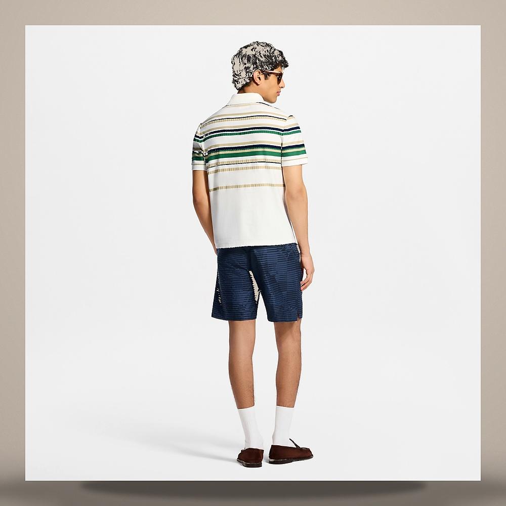 Louis Vuitton Women's Striped Short Sleeve Regular Fit Polo Shirt