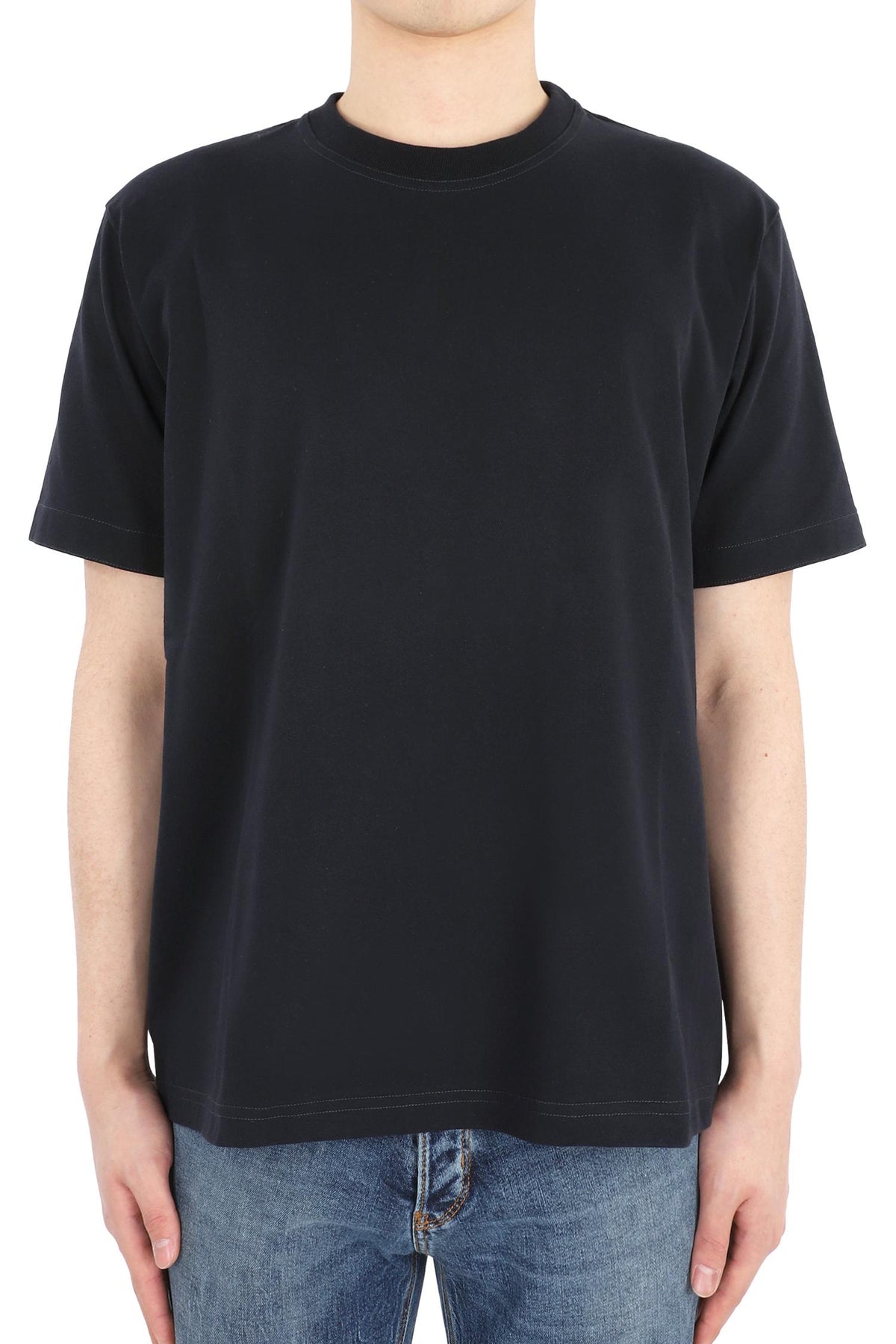Bottega Veneta Navy Cotton Short Sleeve T-Shirt for Men