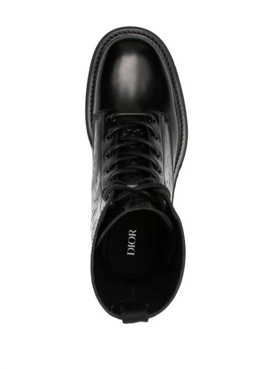 DIOR Leather Ankle Boots for Men 3BO250ZIV969 BLACK DOM