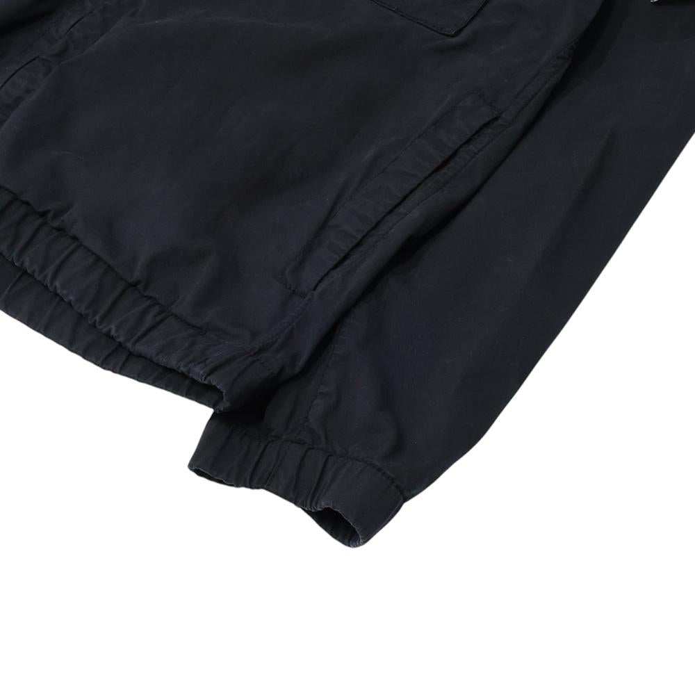 STONE ISLAND Badge Patch Men's Jacket Black Cotton Zip-Up