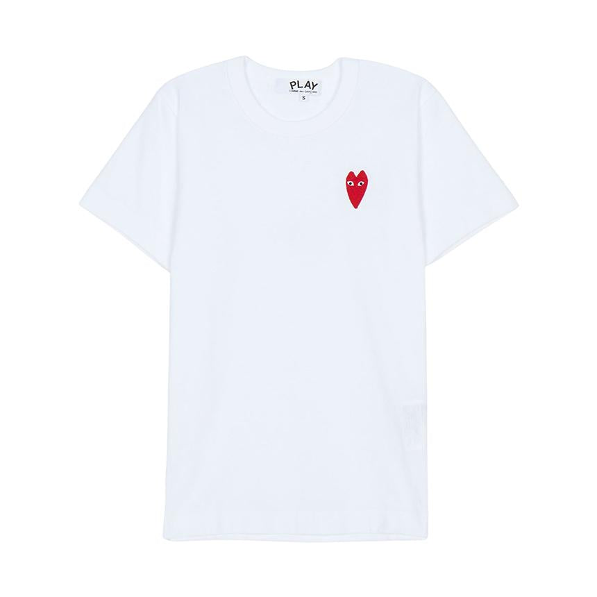 Comme des Garcons Long Red Heart Patch Short Sleeve T-Shirt Unisex AZ T229 051 3
