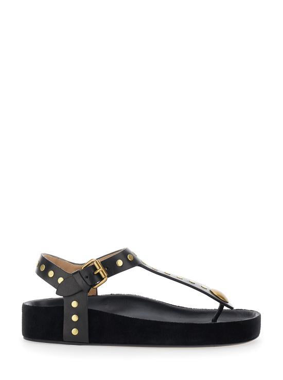 Isabel Marant Black Leather Sandals/Slippers SD0115FAD1B 08S01