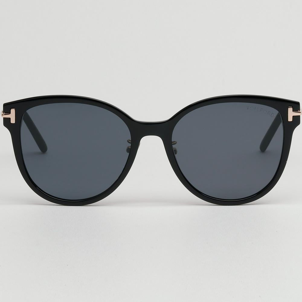 TOM FORD Black Round Acetate Oversized Asian Fit Sunglasses TF1142K 01A