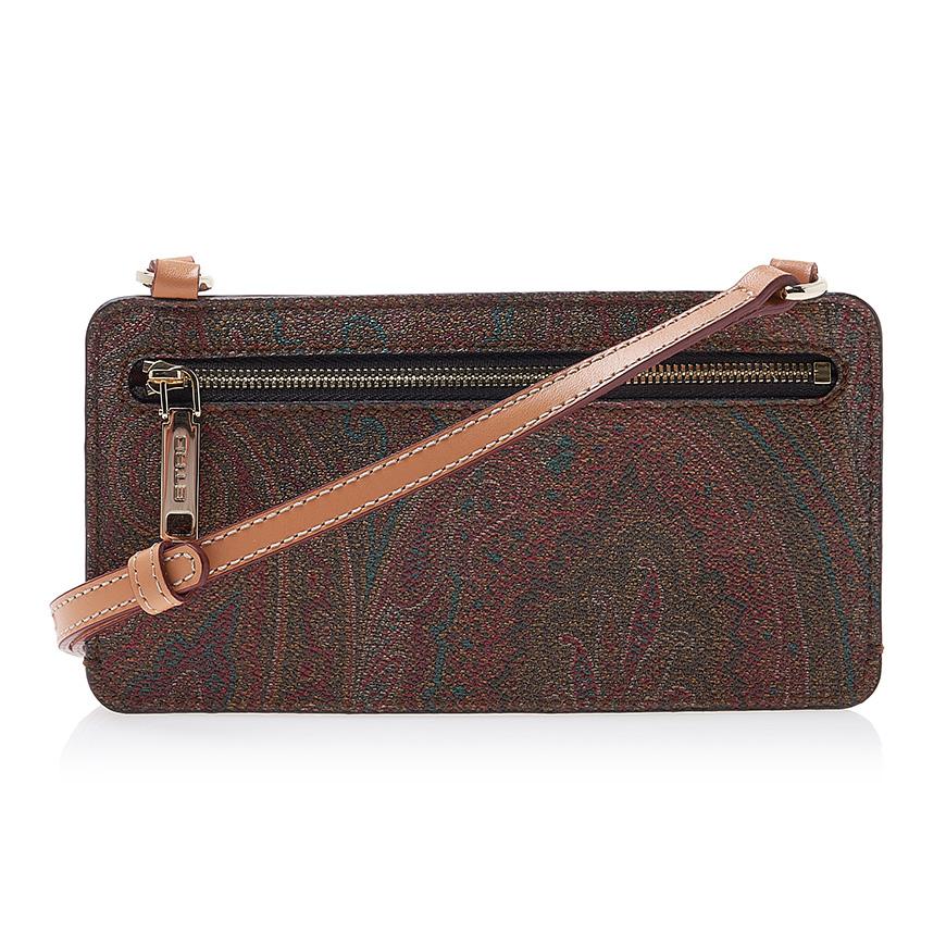 Etro Paisley Leather Phone Holder Crossbody Bag