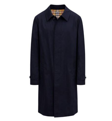 BURBERRY Men’s Mid-Length Camden Heritage Car Coat Navy