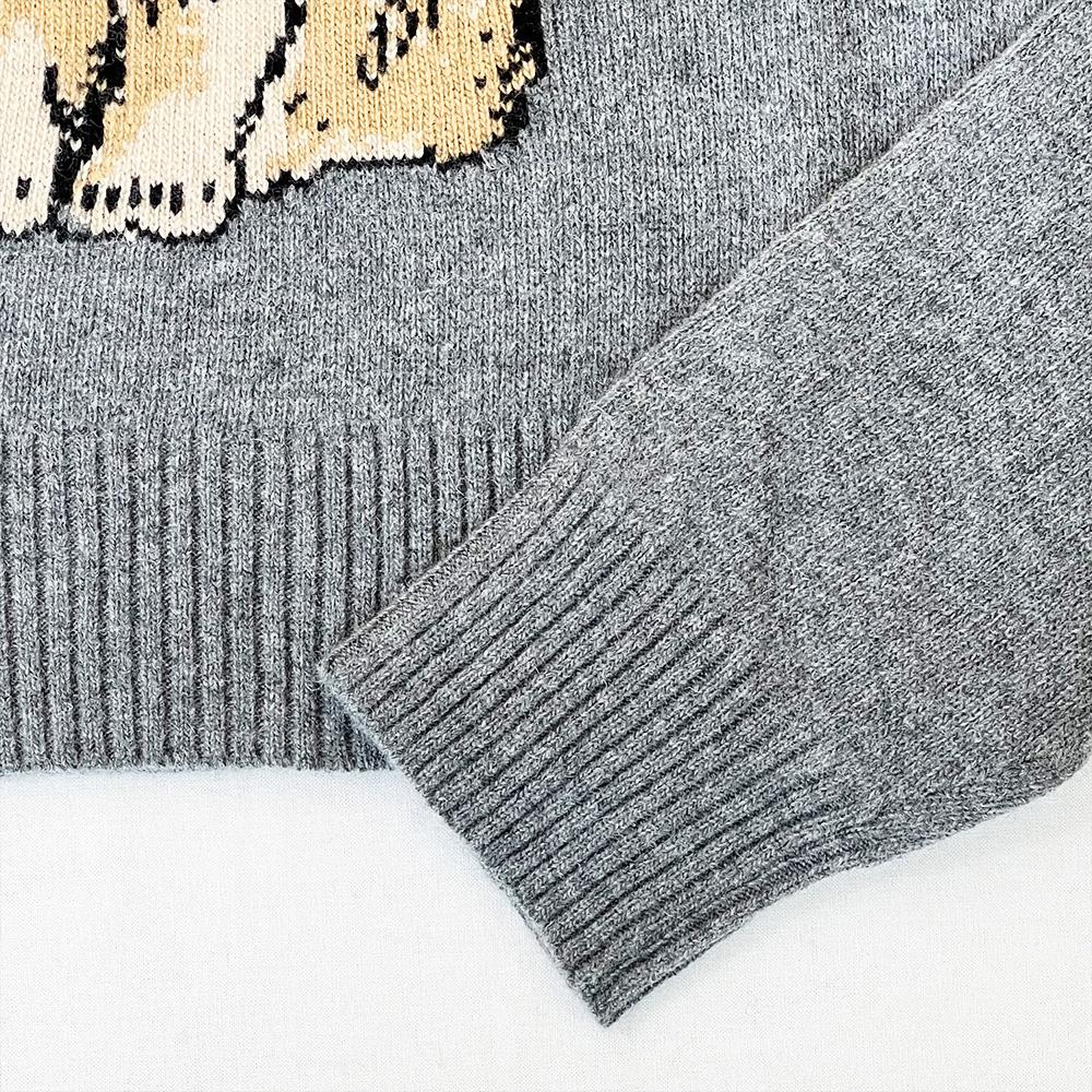 GANNI Rabbit Jacquard Crewneck Knit Sweater K2502 523