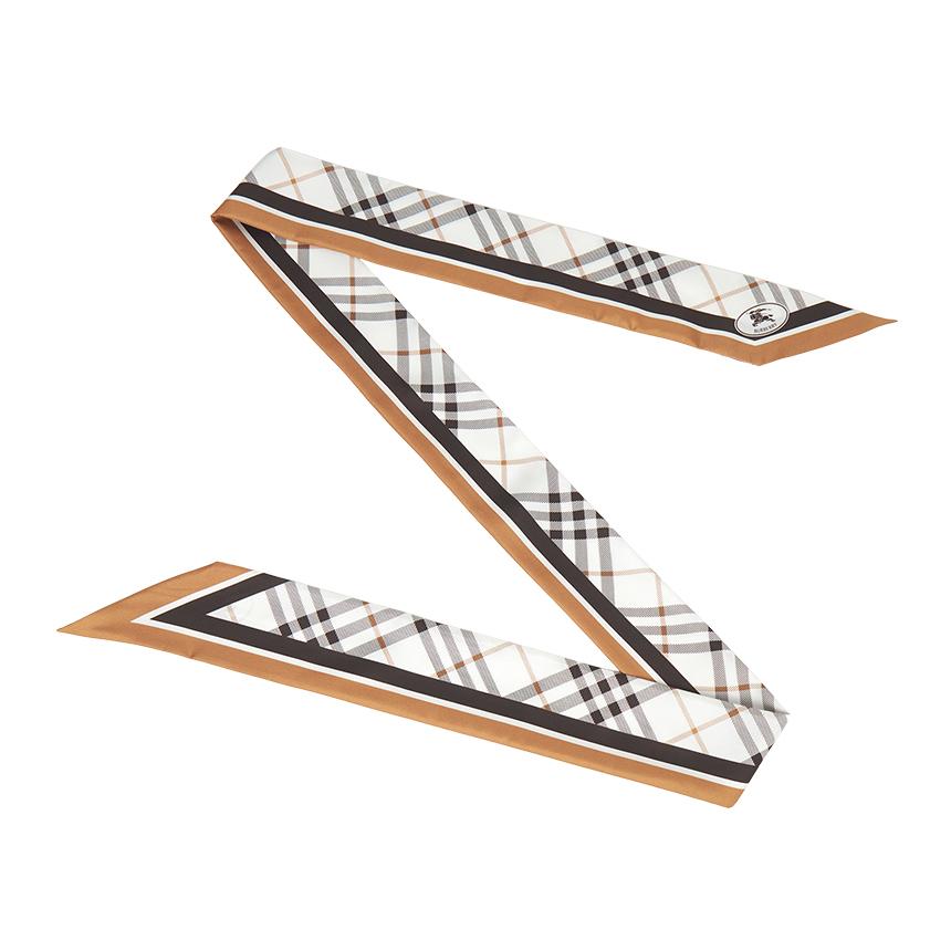 BURBERRY Check Silk Skinny Scarf for Women 8120320