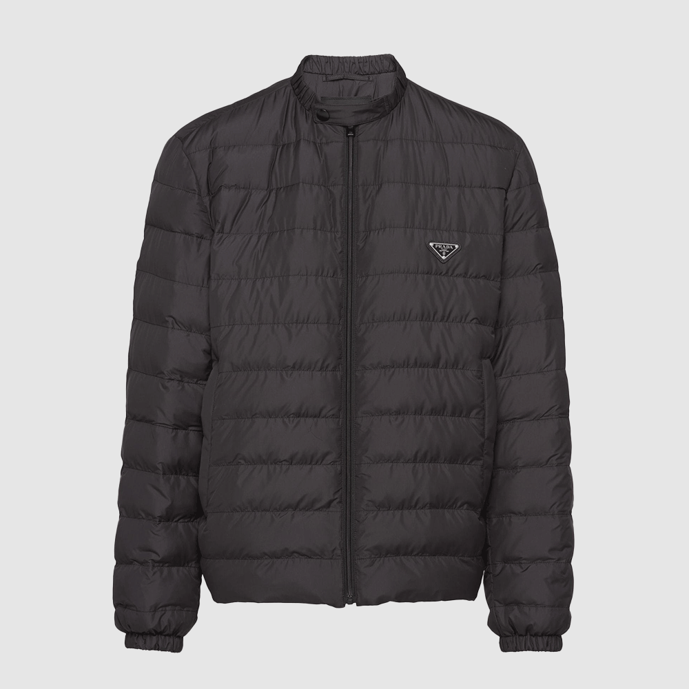 PRADA Men’s Short Down Puffer Jacket with Triangle Logo SGC699 1WQ9 F042