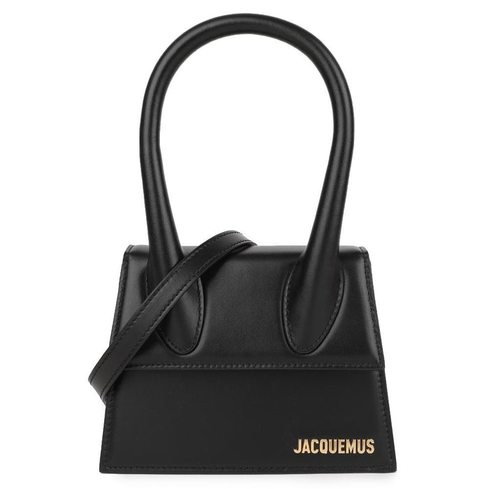 JACQUEMUS Medium Chiquito Leather Top Handle Tote Bag Black BAW00002BC01C01 990