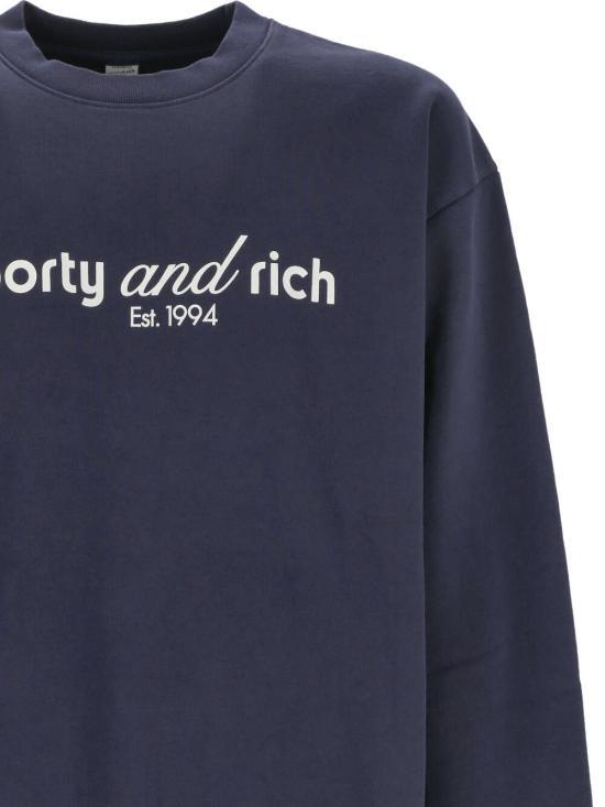 SPORTY&RICH Navy Long Sleeve Sweatshirt CRAW2316 NA