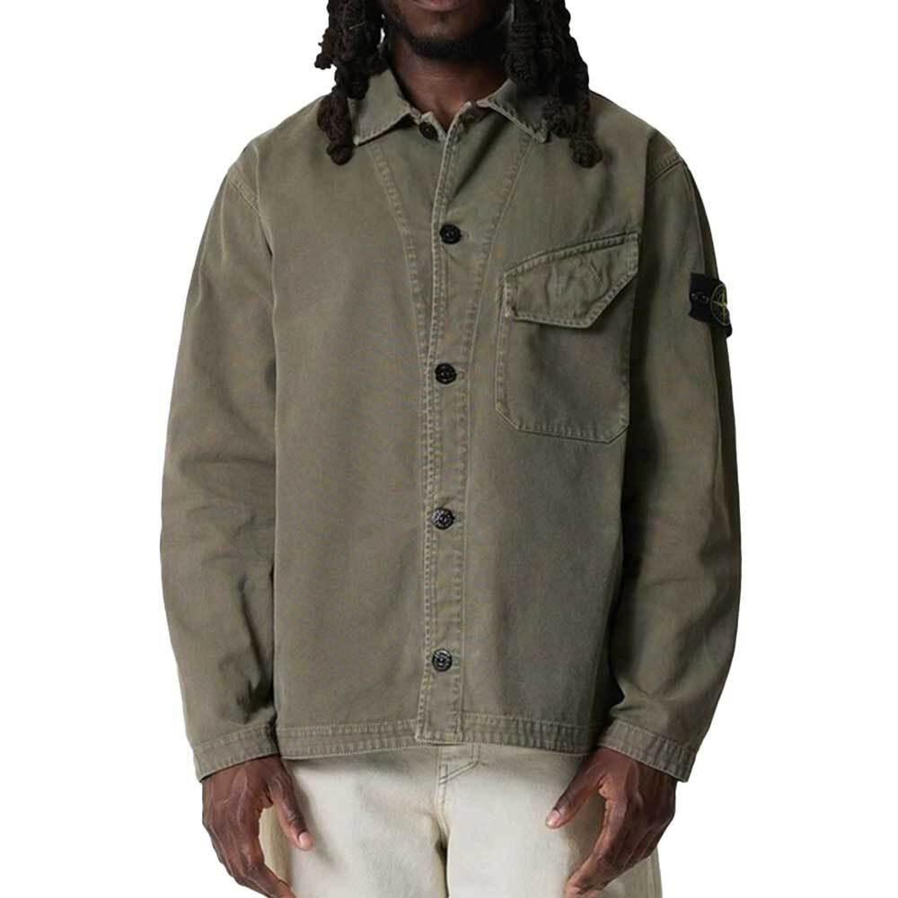 STONE ISLAND Logo Patch Overshirt with Chest Pocket Jacket