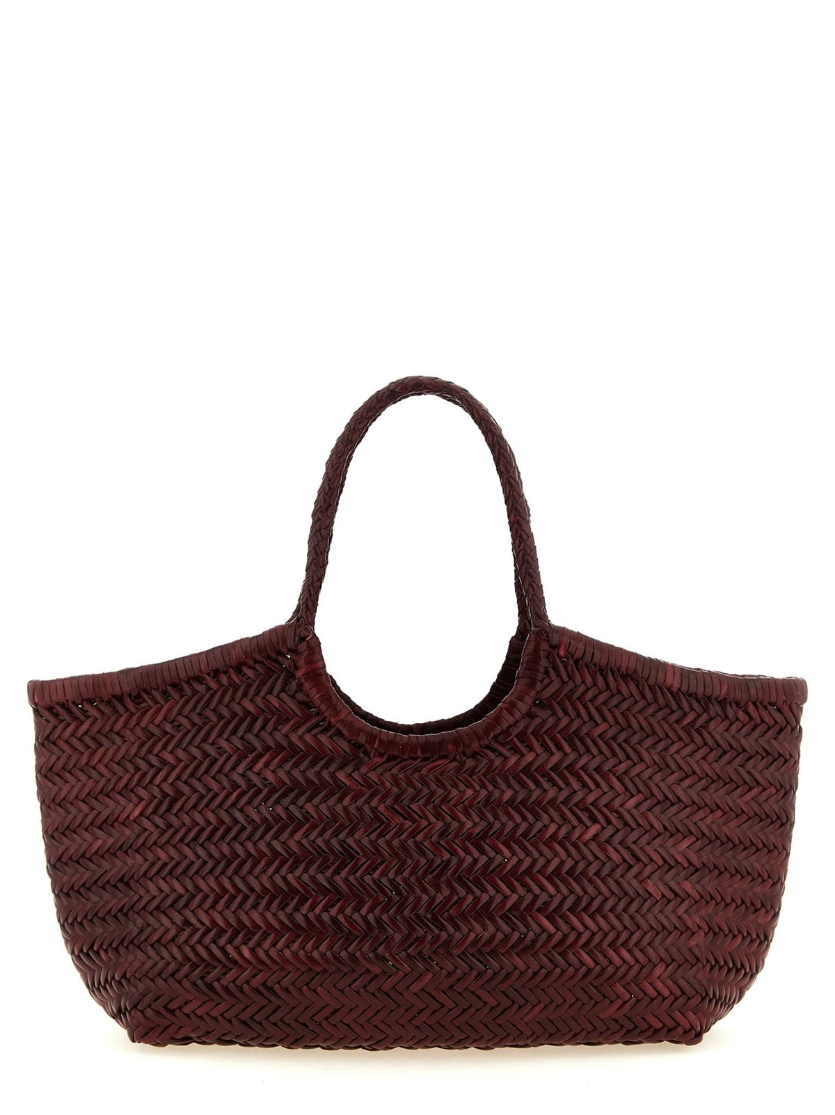 Dragon Diffusion Woven Leather Shoulder Bag Bordeaux