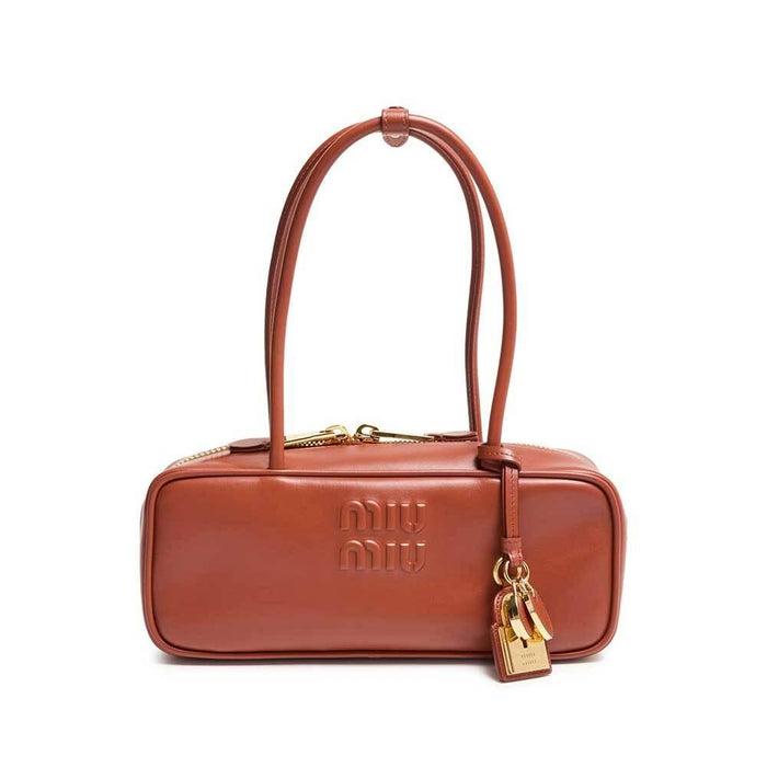 Miu Miu Leather Bow Small Tote Bag Black