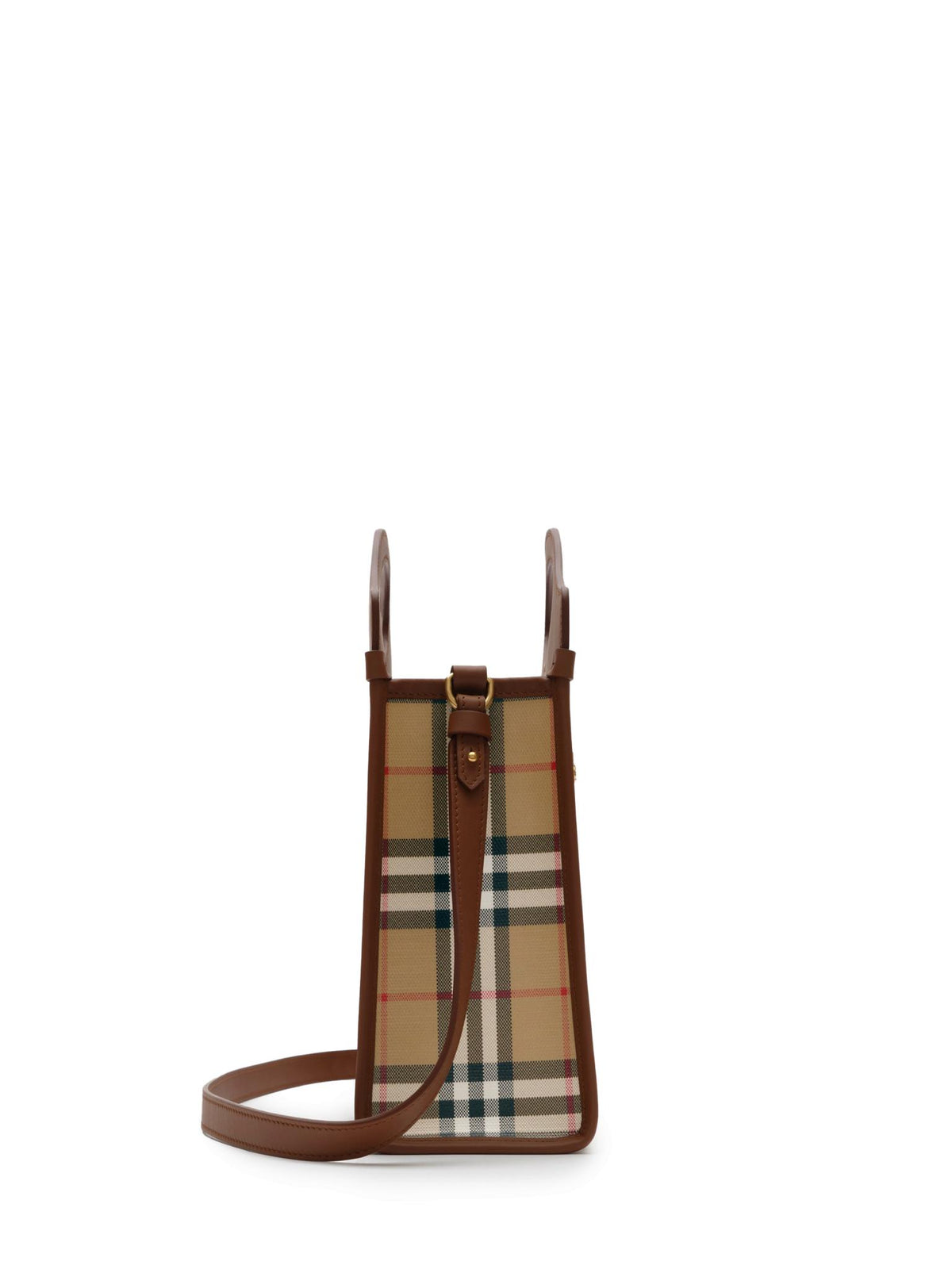 BURBERRY Beige Canvas Leather Tote Bag