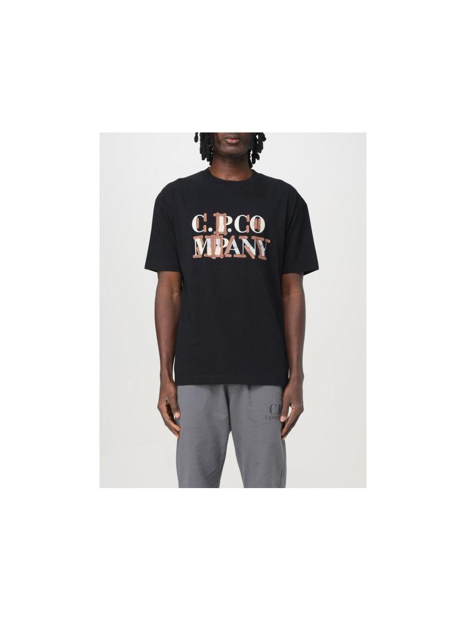 CP Company Blur Logo Jersey T-Shirt Black Men