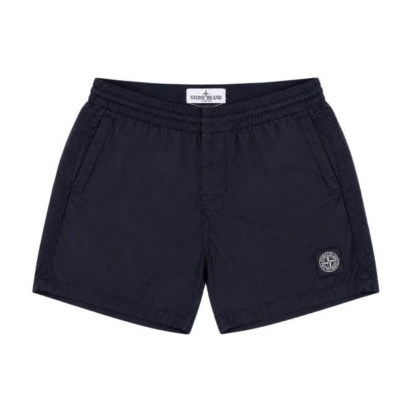 STONE ISLAND Kids Women Logo Patch Nylon Swim Shorts Navy