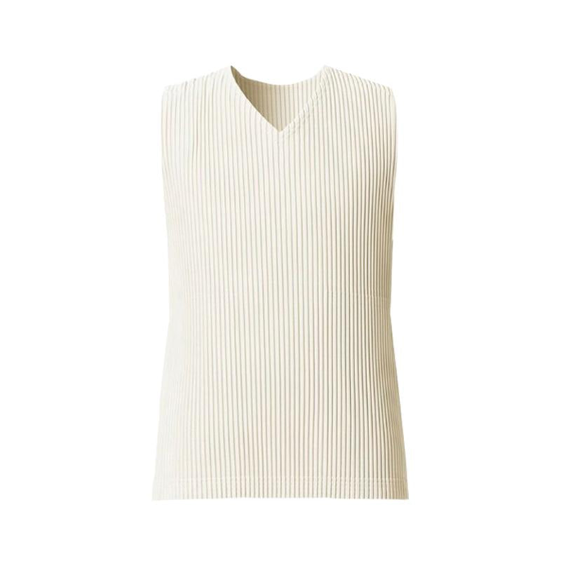 Issey Miyake Homme Plisse Monthly Color Men's Pleated V-Neck Vest JK192