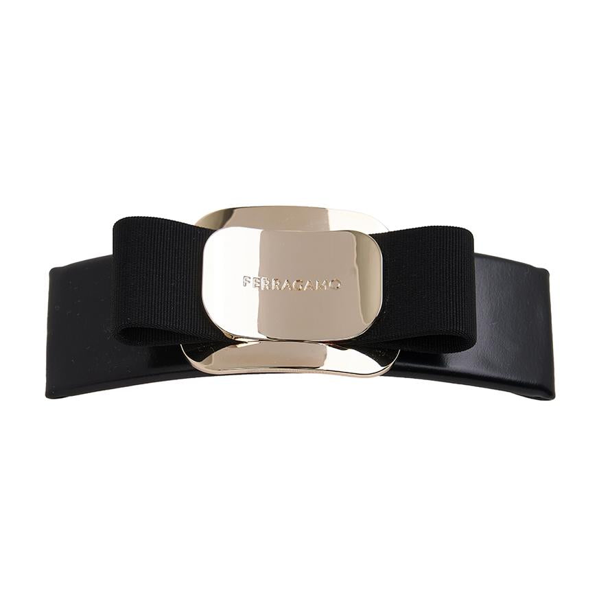 Ferragamo Vara Plate Hair Clip Black Women’s Accessory 0771551